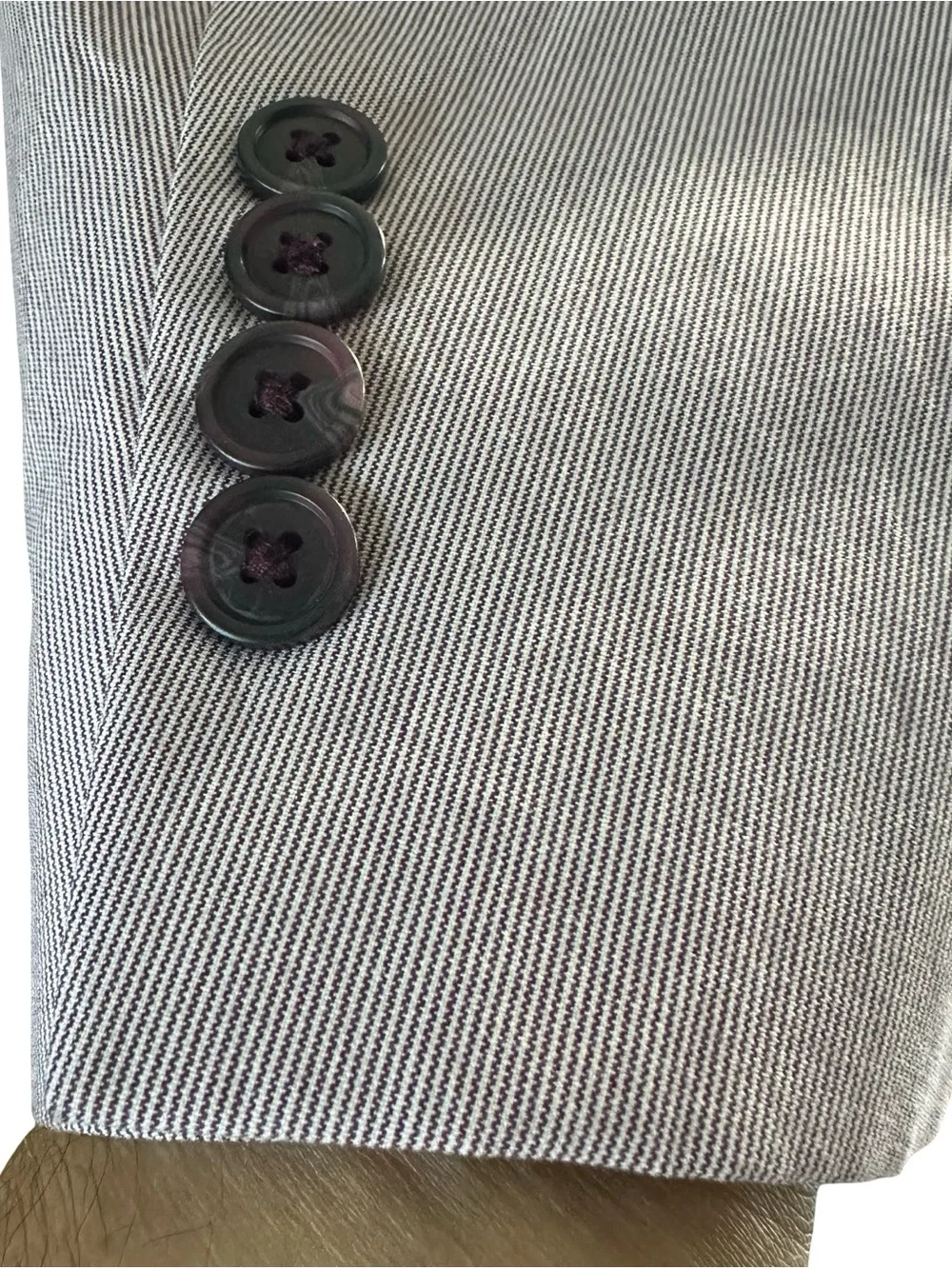 Madison Suit Jacket Sports Coat 2 Button Purple Pinstripe Sz 40R 100% Cotton